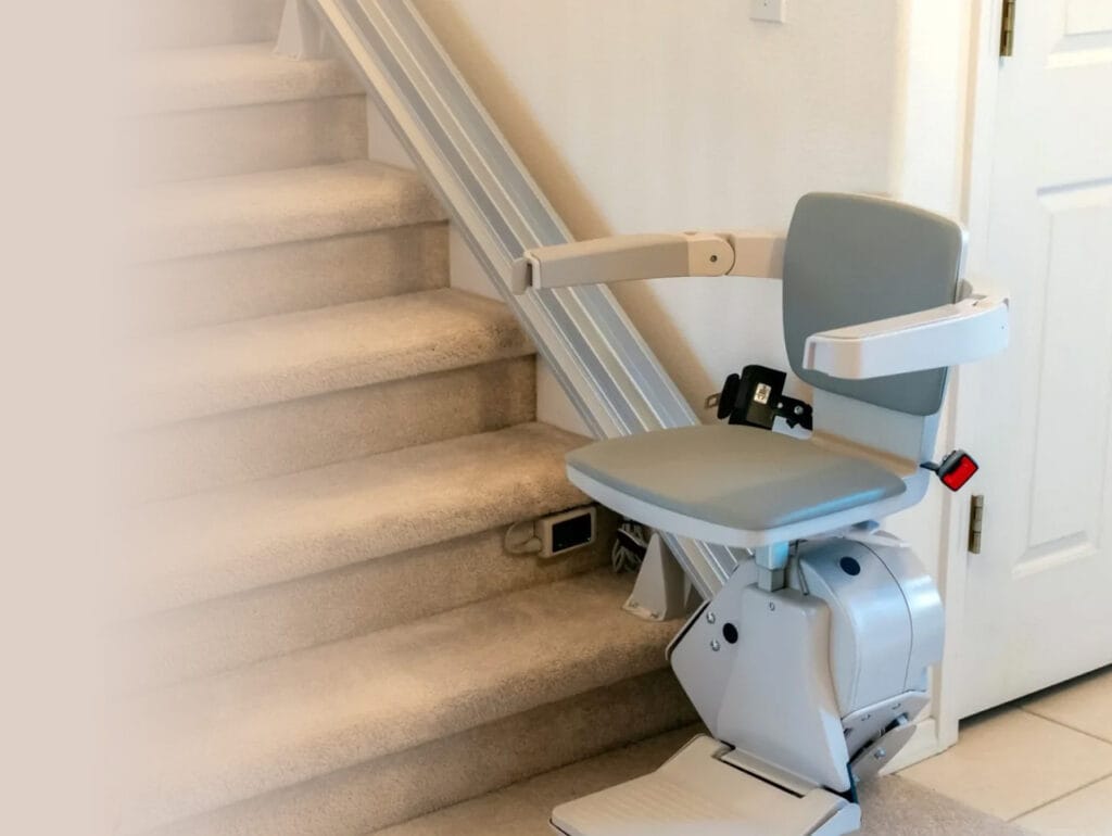 Stair lift installation to a home staircase