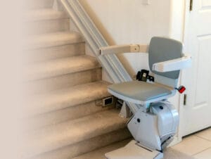 Stair lift installation to a home staircase