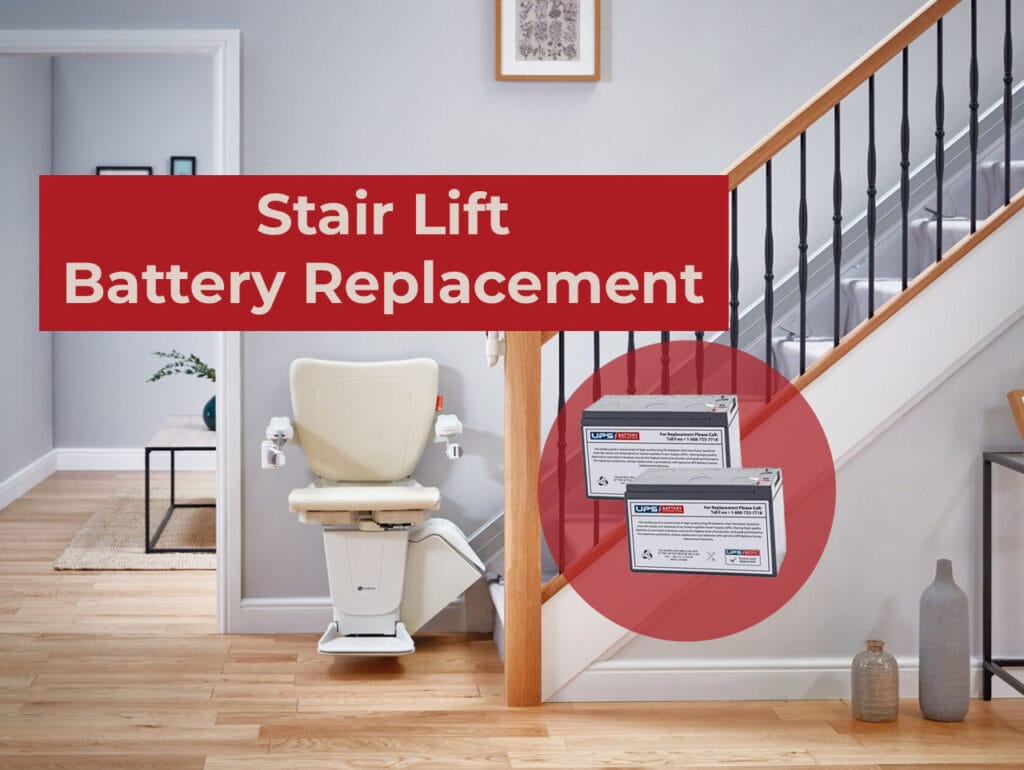 Stair lift battery during routine maintenance