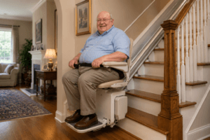 Heavy-duty residential stair lift designed to safely support higher weight capacities